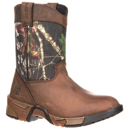 Rocky Aztec, Youth Kids Wellington Boot, 9 M, Leather, Textile, 6 in Height, Mossy Oak Break Up Infinity FQ0003639